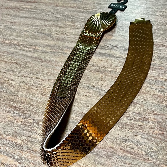 New Gantos gold color sequined elastic belt - Picture 8 of 13